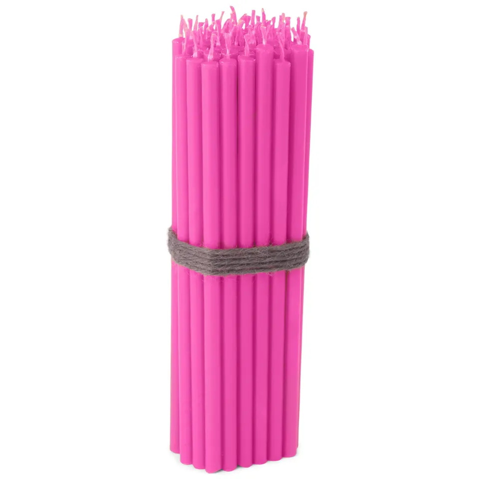 NKlaus CANDLES Stabkerzen Paraffin rosa 16cm 50St