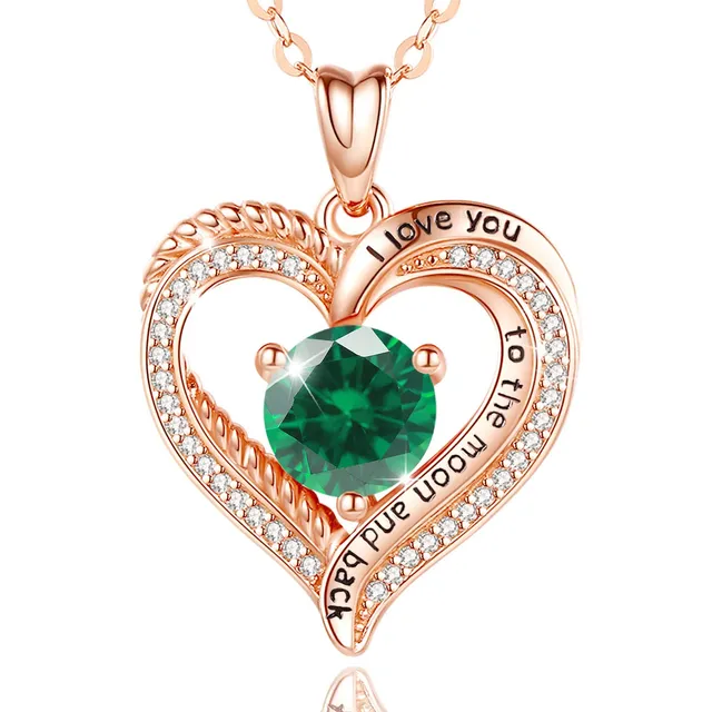 Eudora Harmony Bola Herz Kette Silber Rosegold Geburtsstein