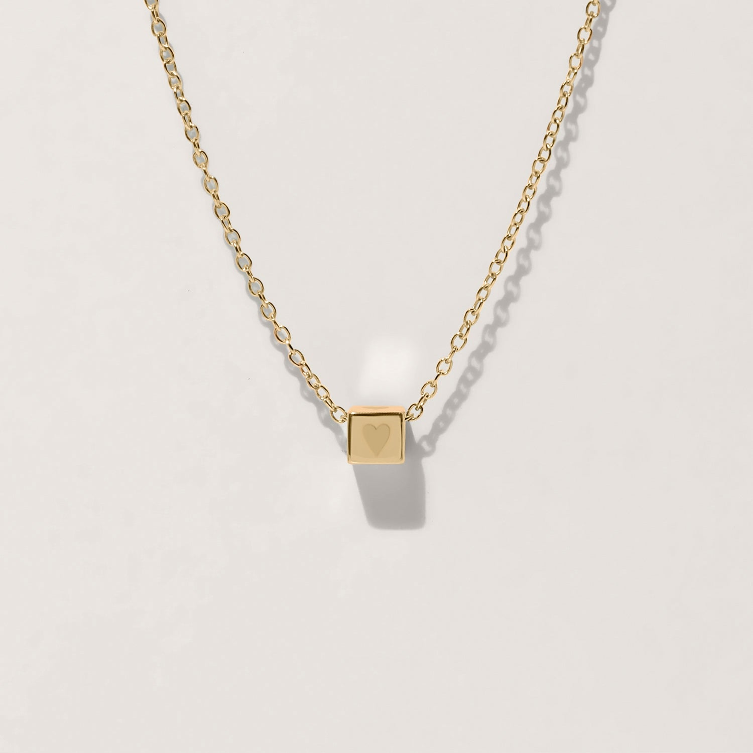 Stilnest Cube Kette Ankerkette 585 Gold Würfel 45cm
