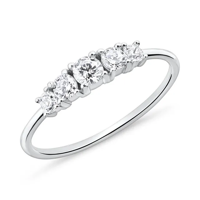 JEWLIX Damenring 925 Silber Größe 52 Zirkonia