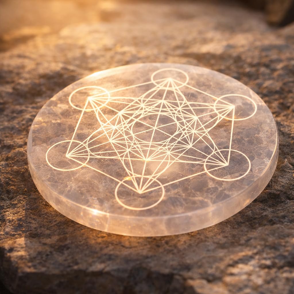 NKlaus Healing Crystals Selenit Ladeplatte Metatron 12cm