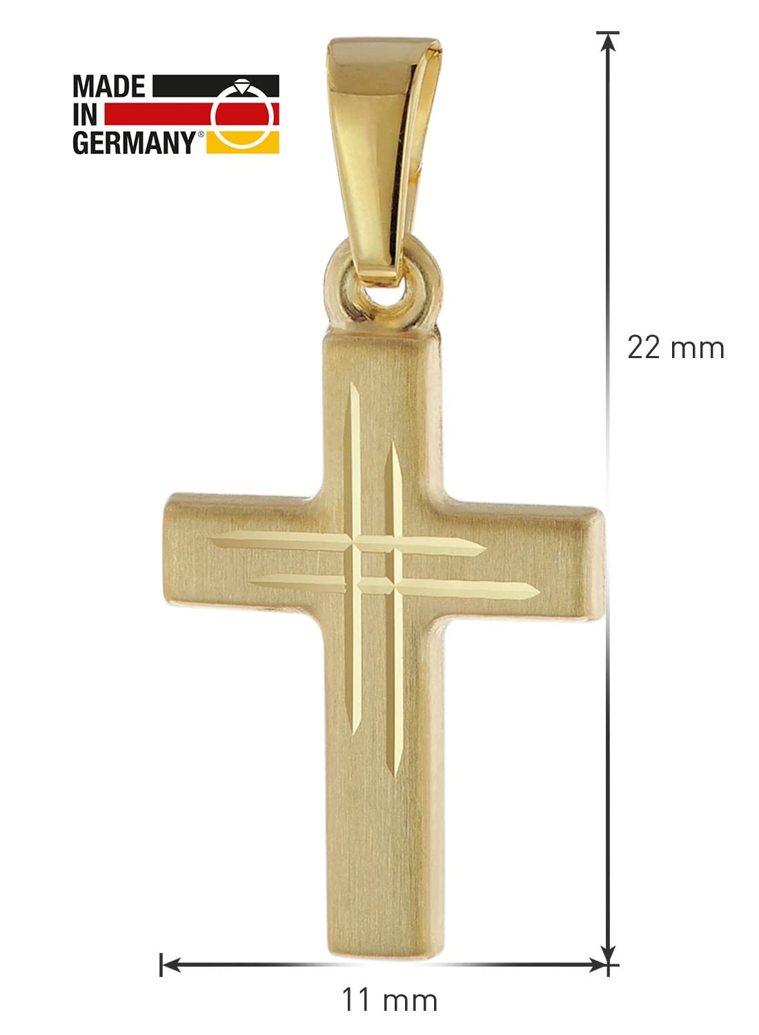 trendor 41804 Kinder Kreuz Halskette Gold 333 42 cm
