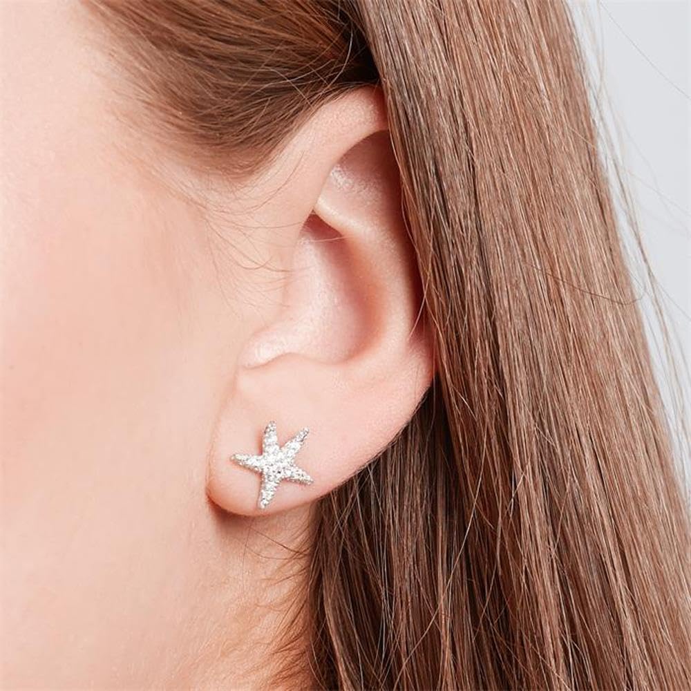 JEWLIX Ohrstecker Seestern Silber Zirkonia SE0611