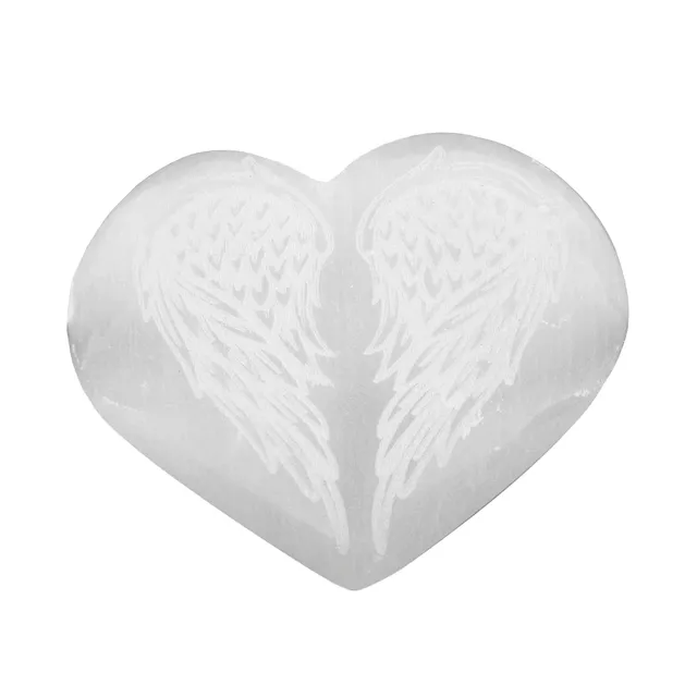 NKlaus Healing Crystals Selenit Herz Engel Flügel 7x5cm Stein