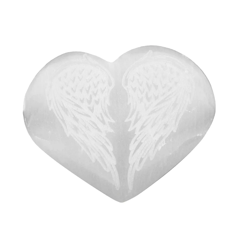 NKlaus Healing Crystals Selenit Herz Engel Flügel 7x5cm Stein