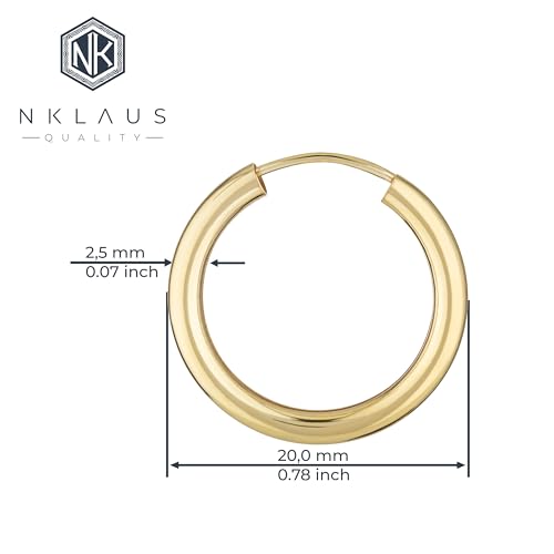 NKlaus Creolen Paar 333 Gelbgold rund 20 mm
