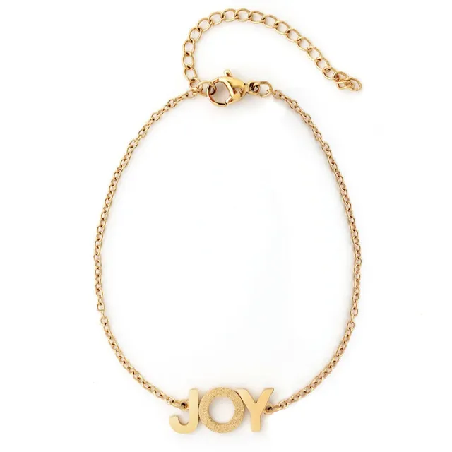 Joy by Corrine Smith JOY Positive Affirmation Armband Gold