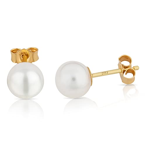 NKlaus Jewellery Perlen Ohrstecker 333 Gelbgold 8,5mm