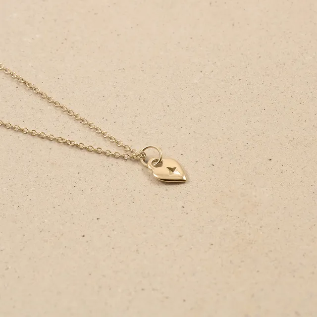 Stilnest Gold Heart Halskette 585 Gold 45 cm Massivgold