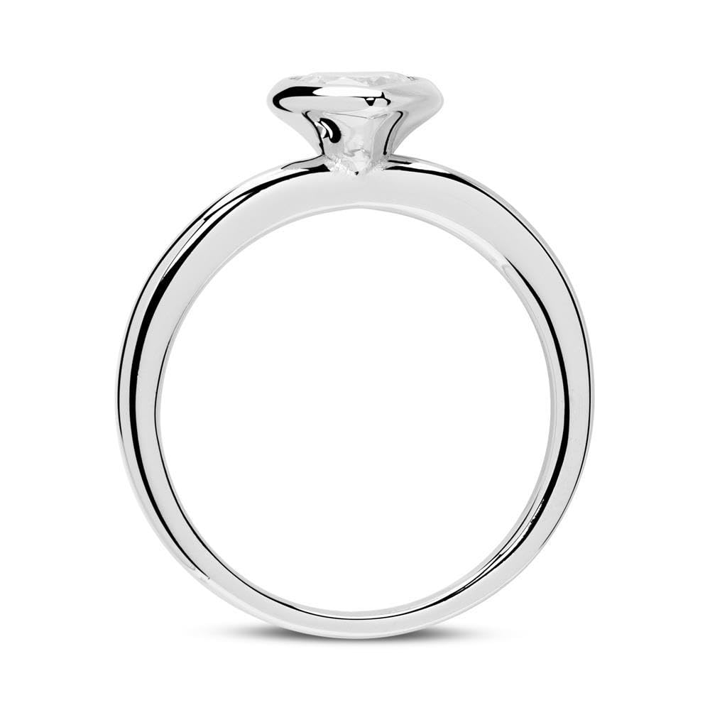 JEWLIX Herzring 925 Silber Ring Zirkonia 50mm Herz