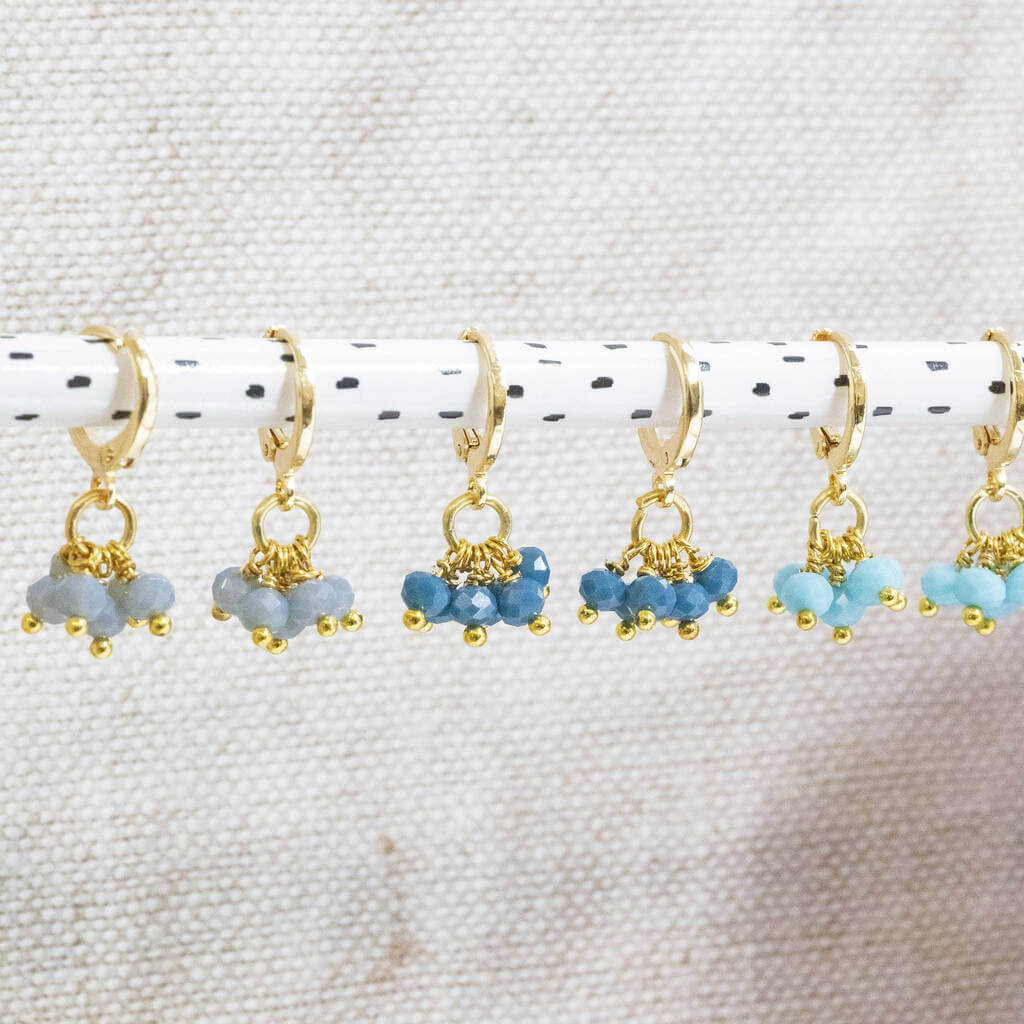 Joy by Corrine Smith Shades of Blue Huggie Ohrringe Gold 1,2 cm