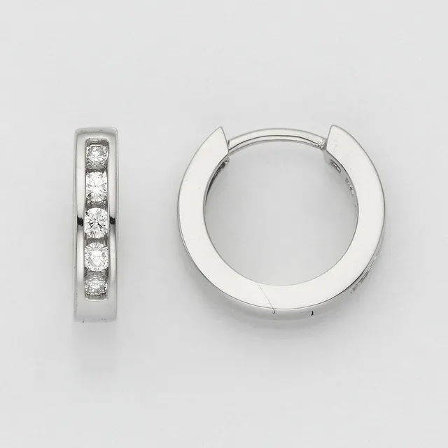 Eugen Rühle Ohrschmuck Creolen 590 Weißgold 0,33ct