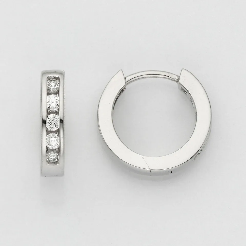 Eugen Rühle Ohrschmuck Creolen 590 Weißgold 0,33ct