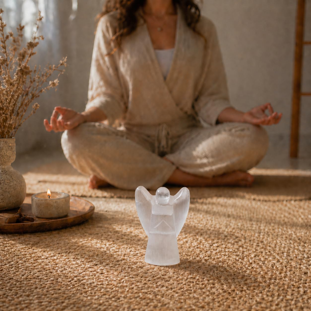 NKlaus Healing Crystals Selenit Engel 10x8cm Figur