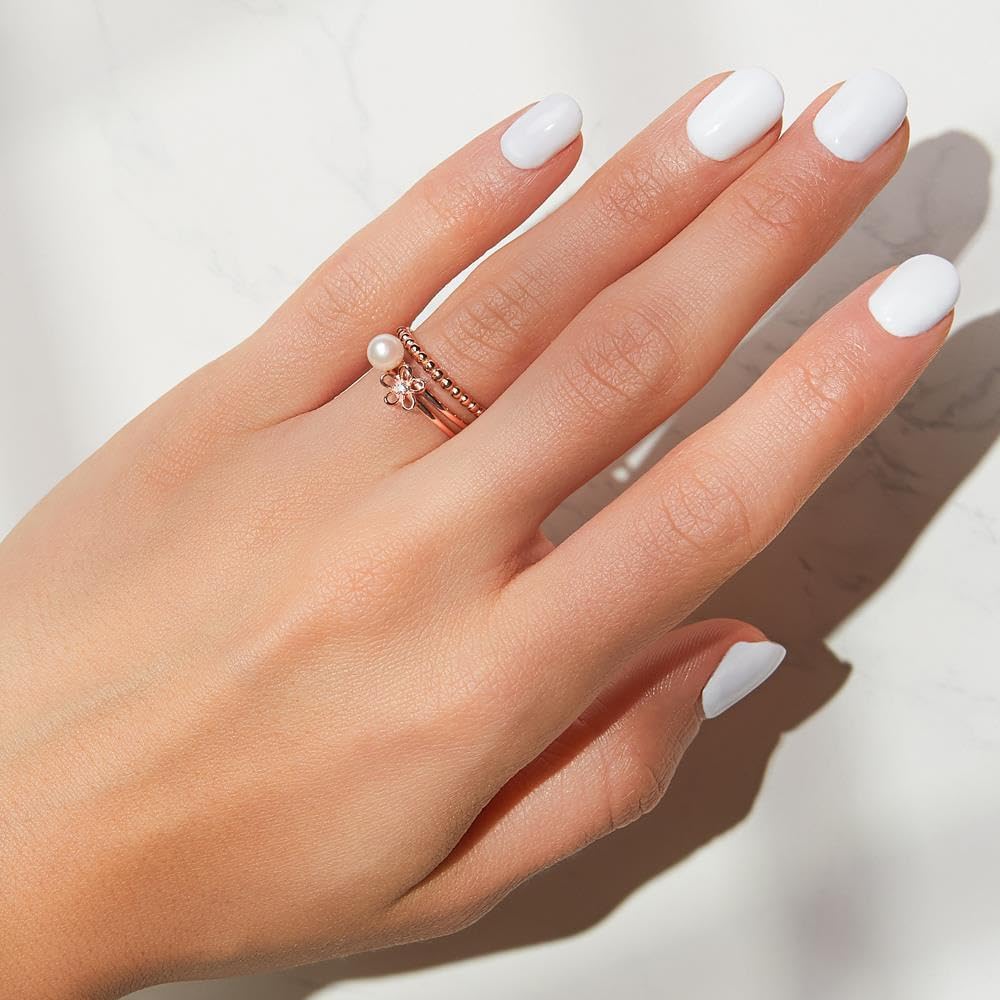 JEWLIX Perle Ring 925 Silber IP Rosé Größe 60