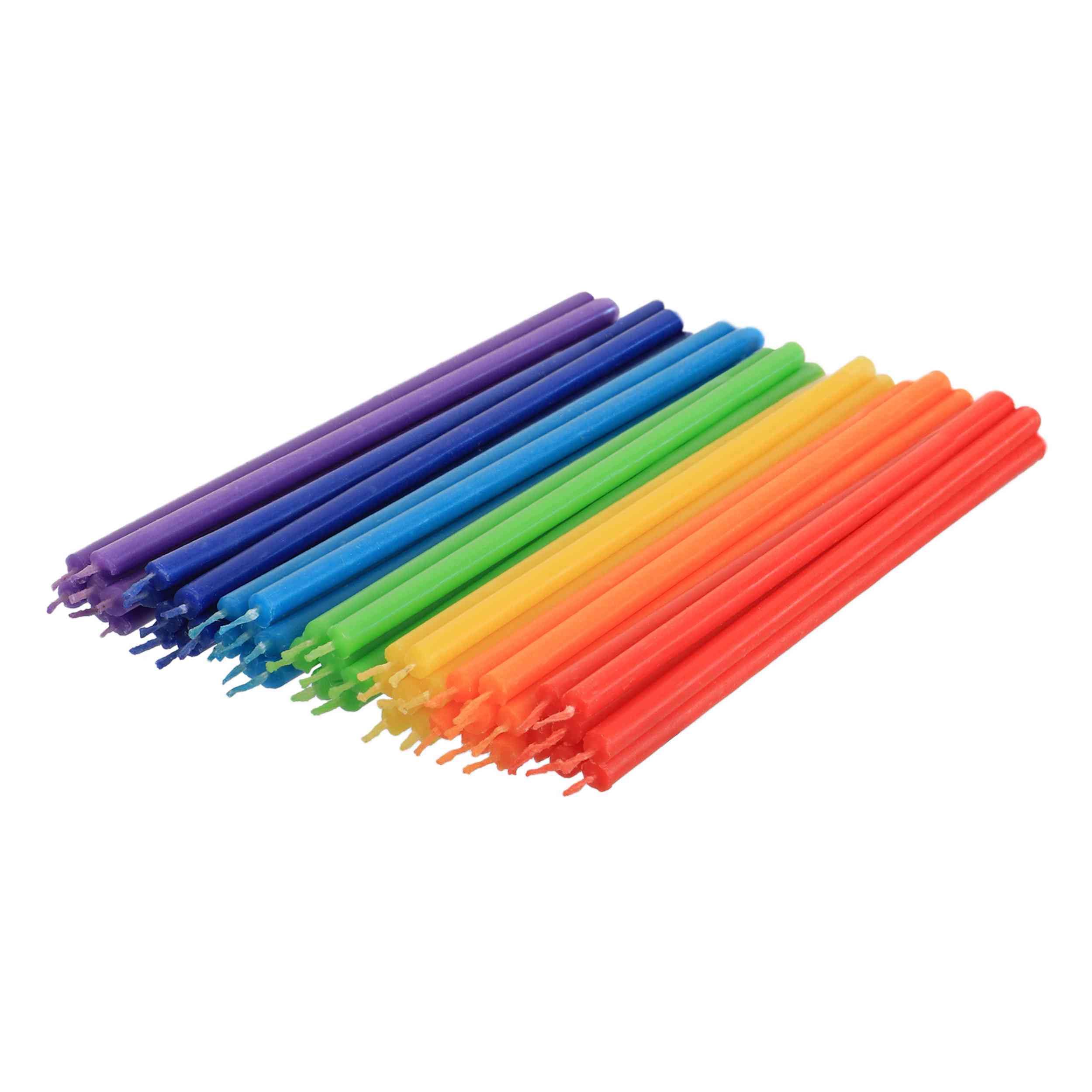 NKlaus Candles Chakra-Kerzen Set Paraffin 16 cm 49 Stück