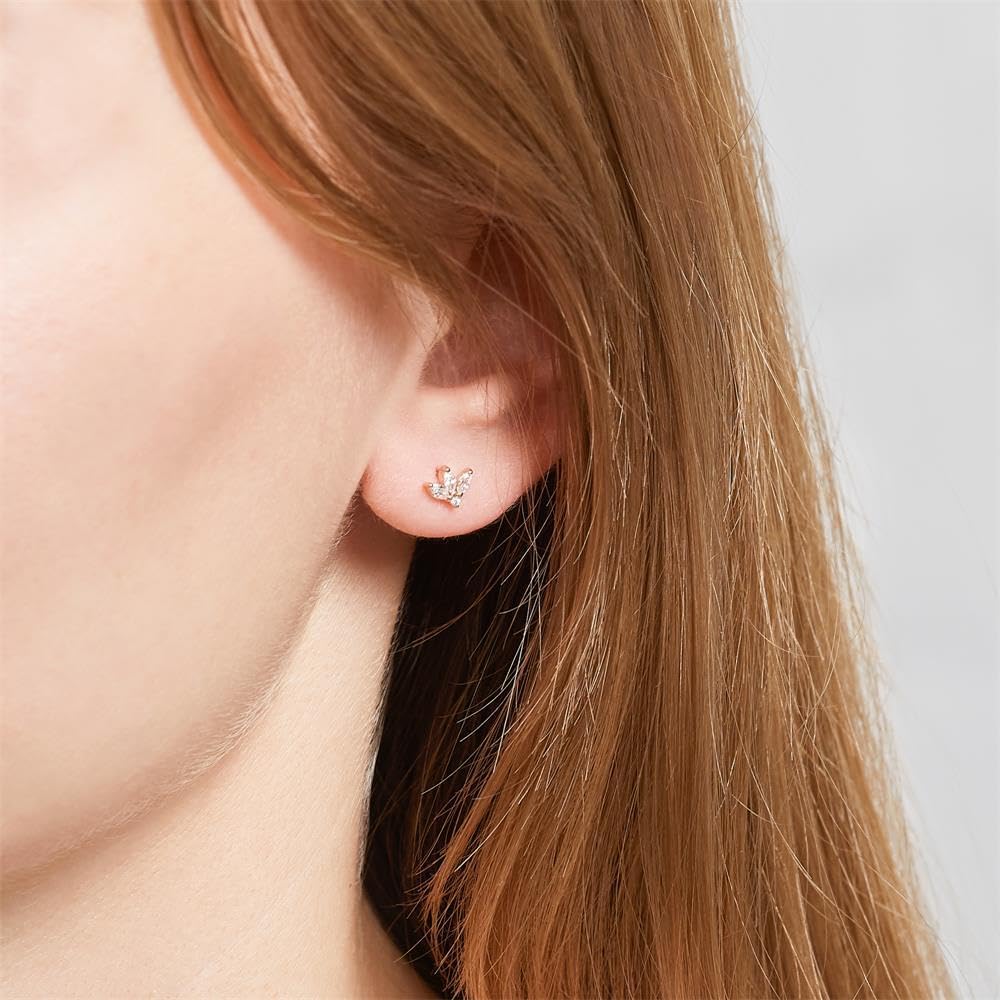 JEWLIX Ohrstecker Blüte Ohrringe rosé 925er Silber Zirkonia