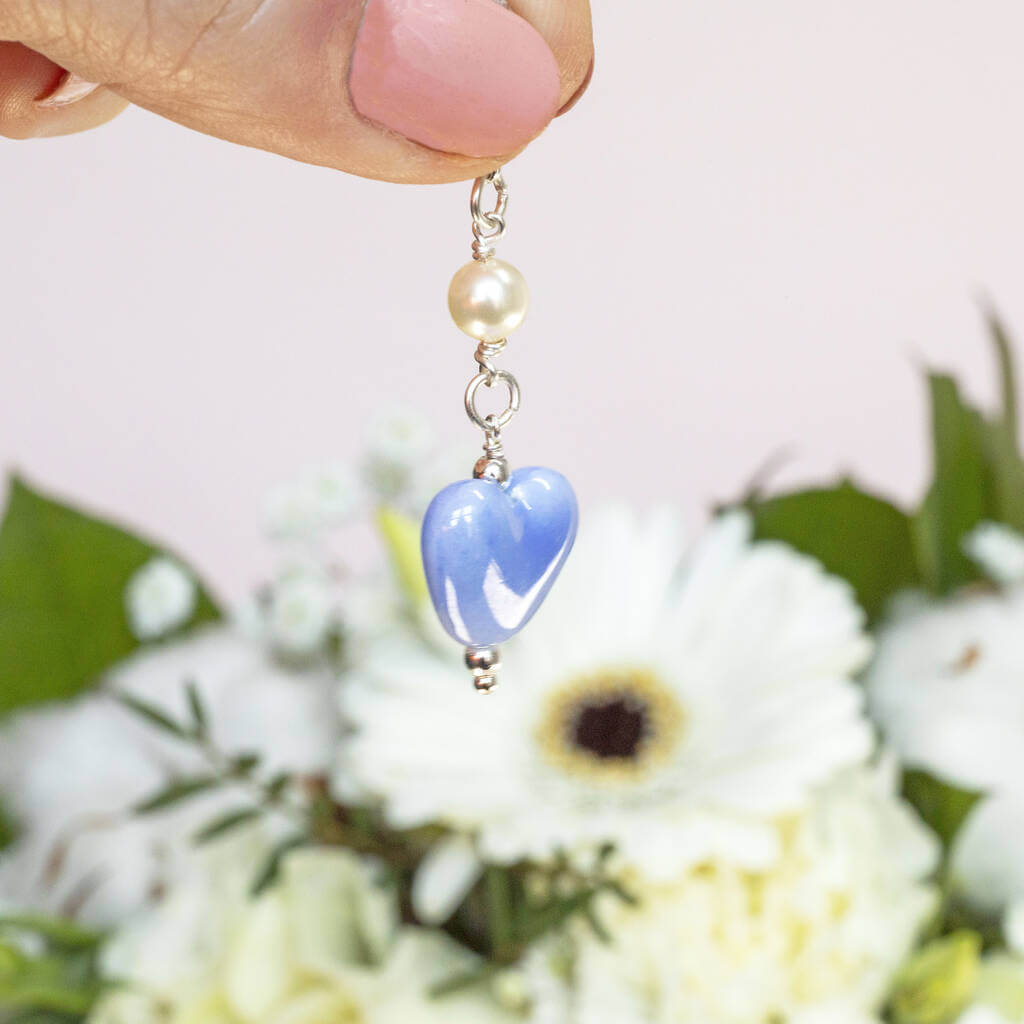 Joy by Corrine Smith Something Blue Herz Anhänger Silber Perle