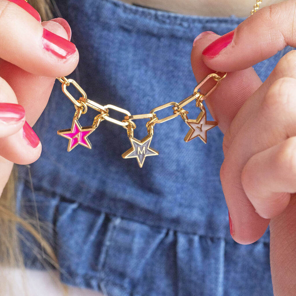 Joy by Corrine Smith Name Stars Emaille Halskette Gold