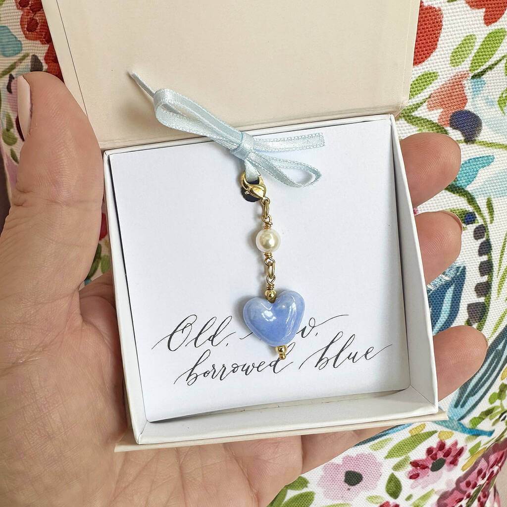 Joy by Corrine Smith Something Blue Herz Anhänger Silber Perle