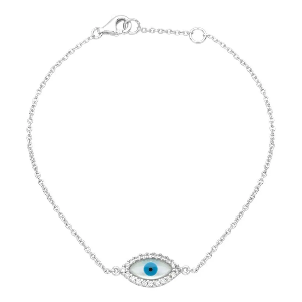 JEWLIX Armband 925er Silber Auge Zirkonia Silber