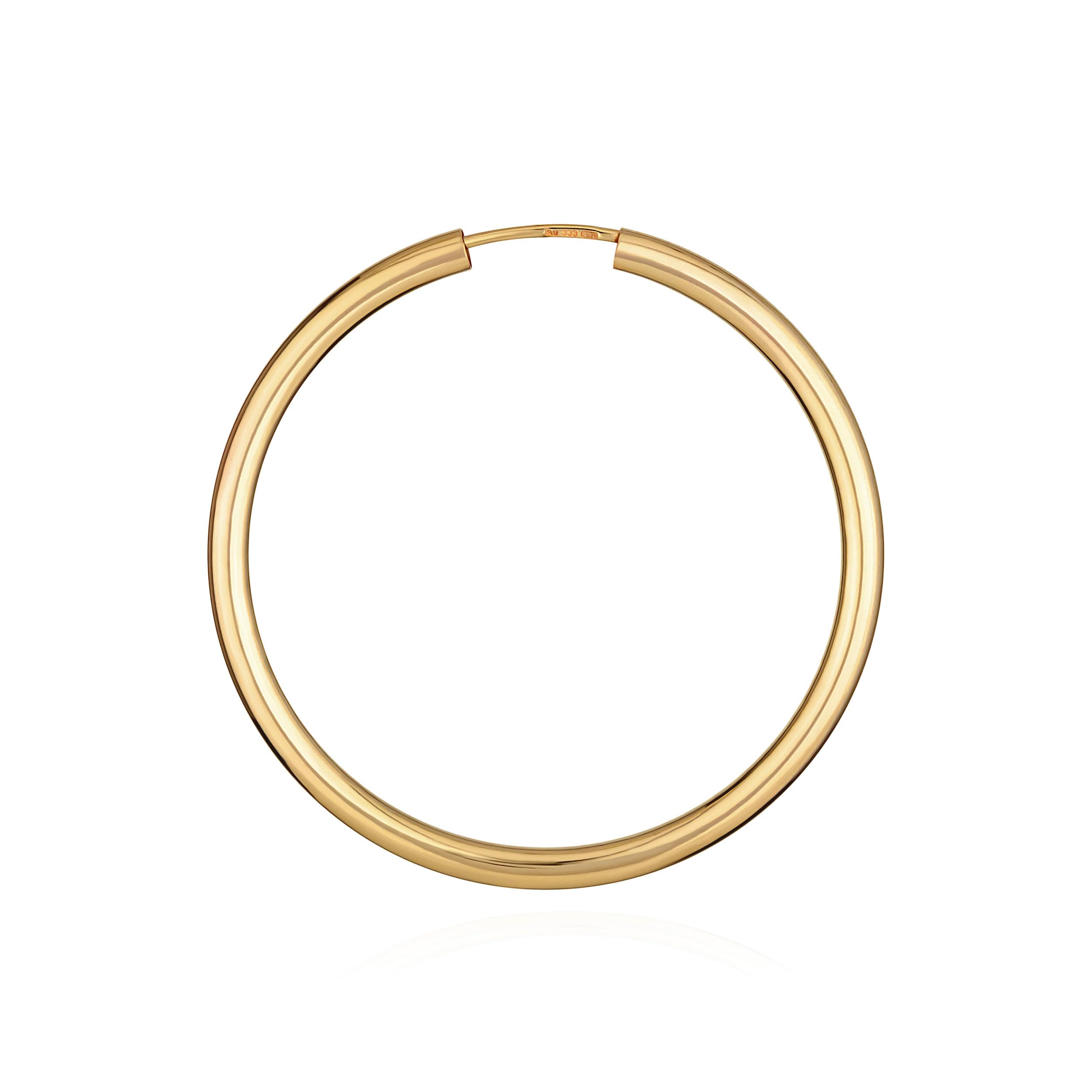 NKlaus JEWELLERY Creolen Gelbgold 585 Ohrringe 40 mm 2,5 mm