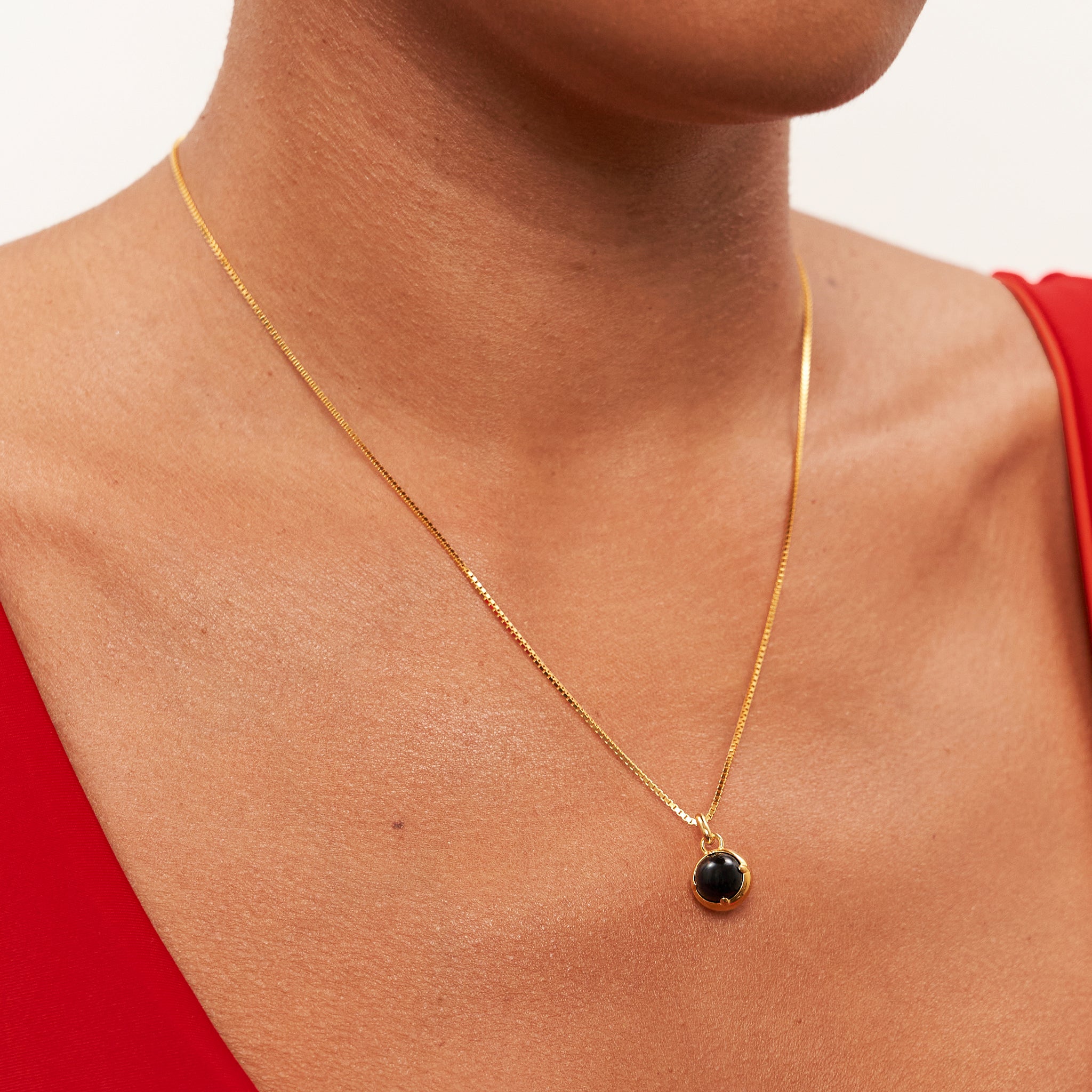 Stilnest Instants of Strength Kette Onyx 24k Gold Vermeil 45cm