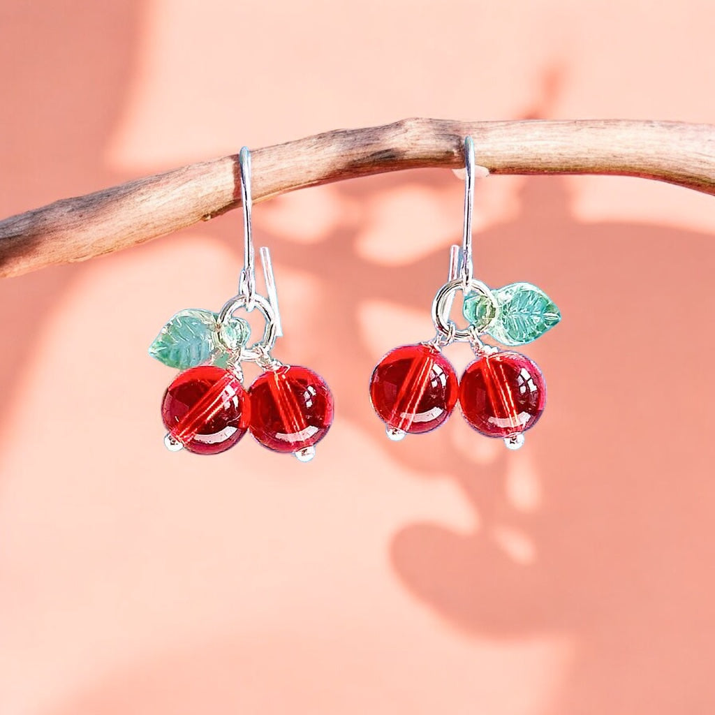 Joy by Corrine Smith Cherry Ohrringe Glas Kirsche Gold