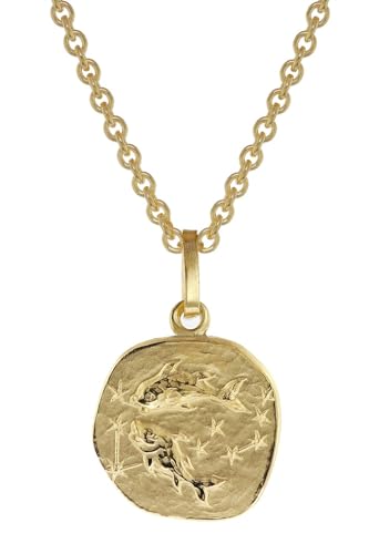 trendor Sternzeichen Fische Anhänger Gold 333 mit Kette