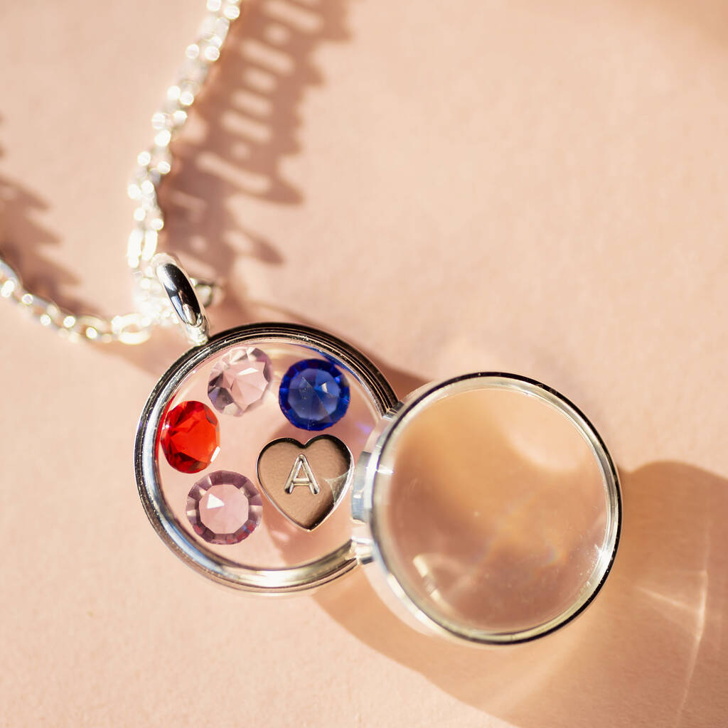 Joy by Corrine Smith Floating Locket Kette Initiale Geburtsstein