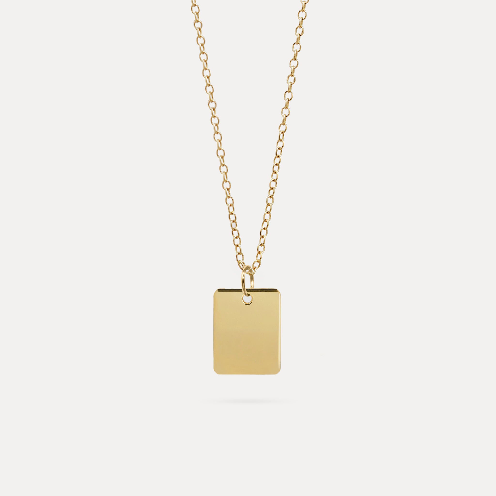 Stilnest Edge Tag Halskette 585 Gold 45cm Ankerkette