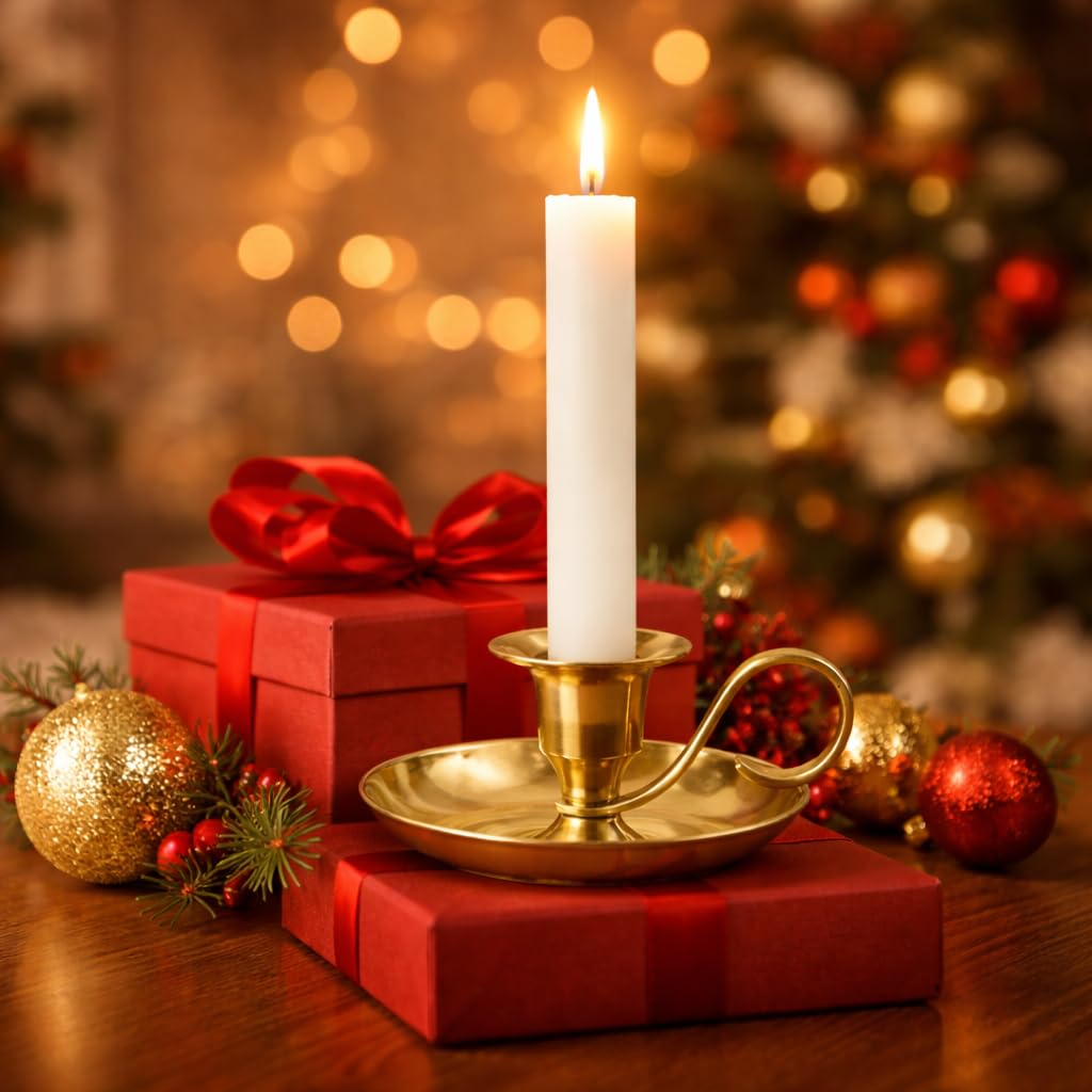 NKlaus Candle Holder Handleuchter Gold Messing 5cm