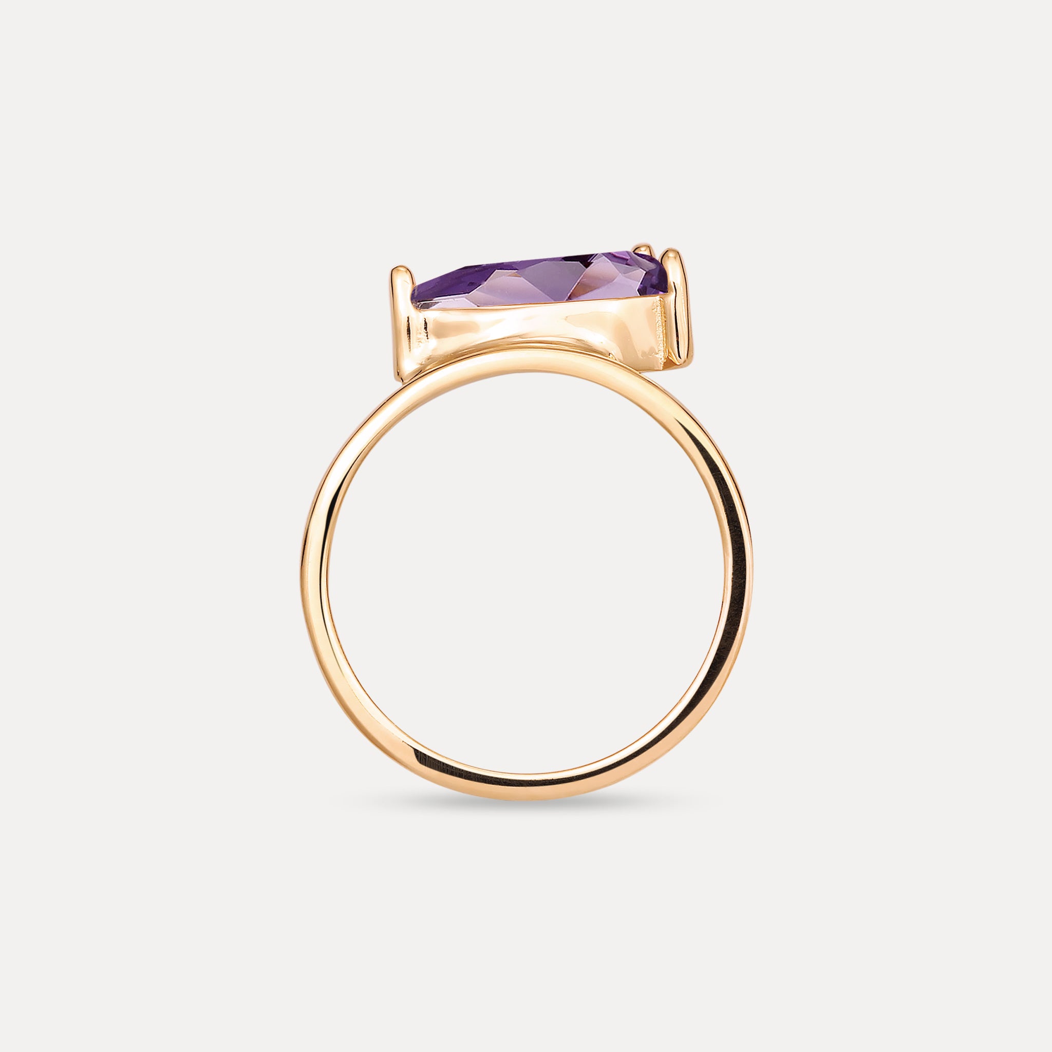 Stilnest Amethyst Balance Drop Ring 585 Gold Tropfen