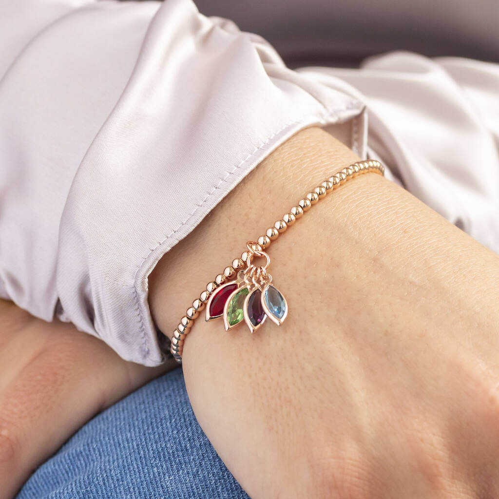 Joy by Corrine Smith Family Birthstone Marquise Charm Armband Gold