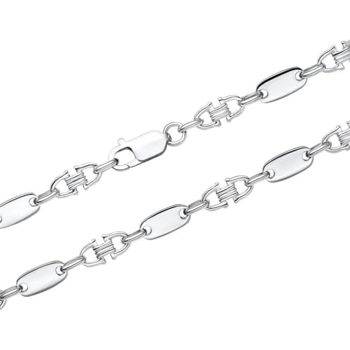 JEWLIX Panzerketten Plattenkette Silber Herren 70 cm