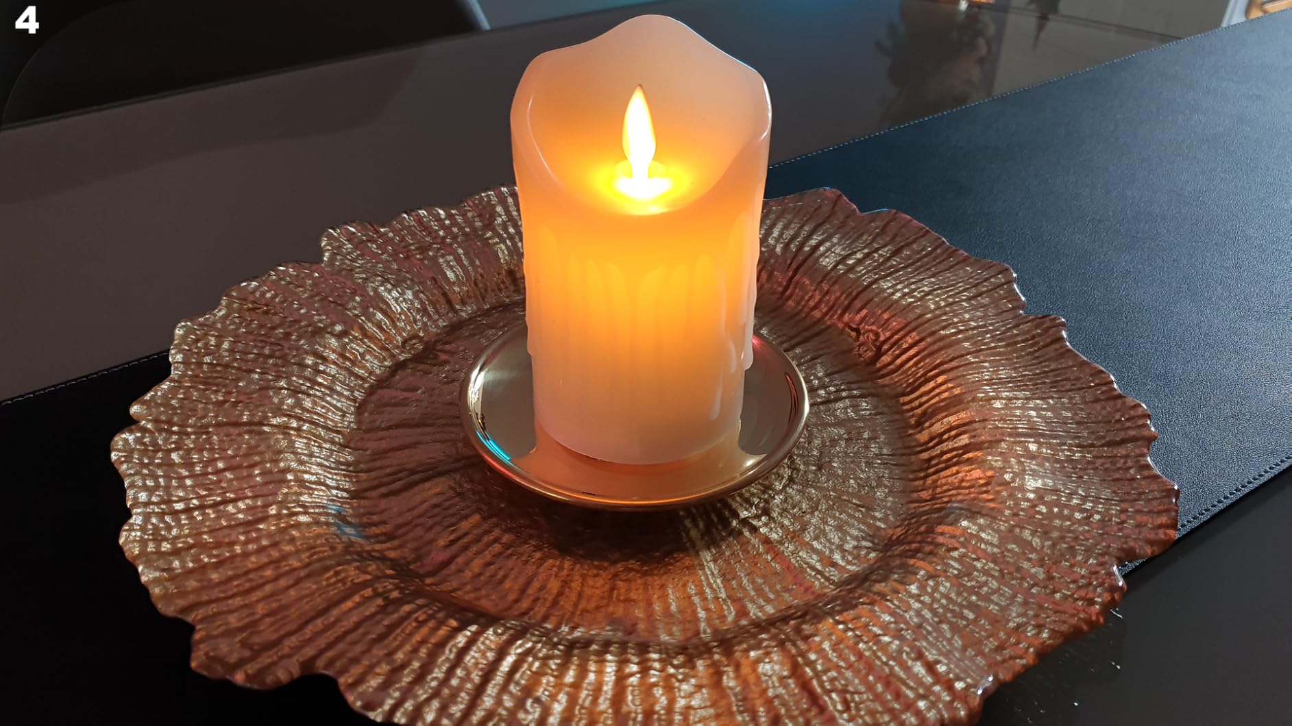 NKlaus CANDLE HOLDER Kerzenteller Messing Gold Ø 12 cm
