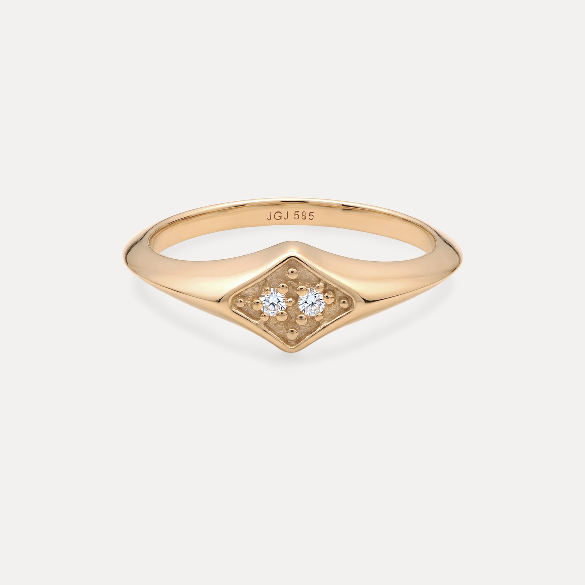 Stilnest Supernova Pavé Ring 585 Gold weißer Saphir 14k