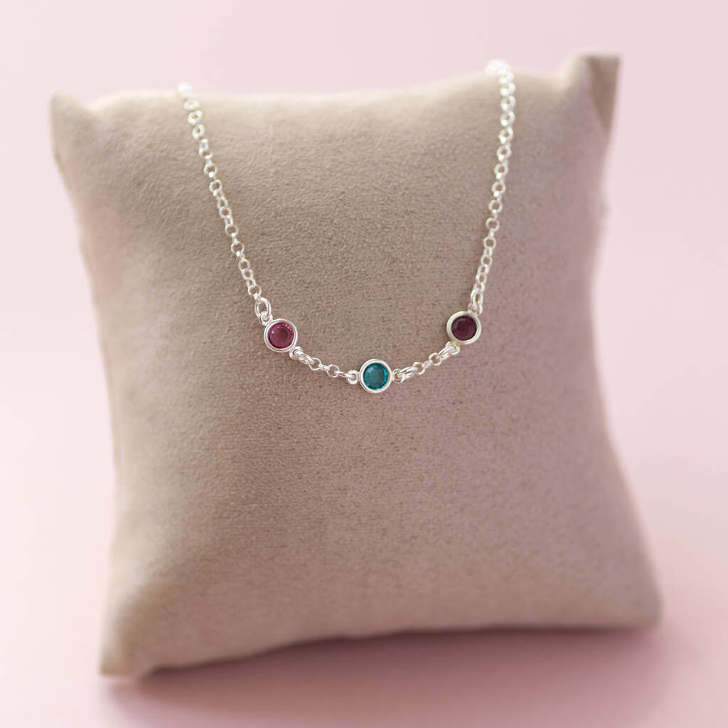 Joy by Corrine Smith Mini Family Birthstone Halskette Silber