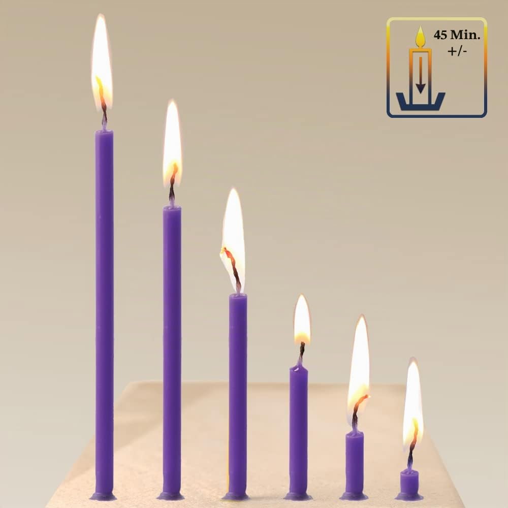 NKlaus Candles Stabkerzen Violett 50er 16cm Paraffin