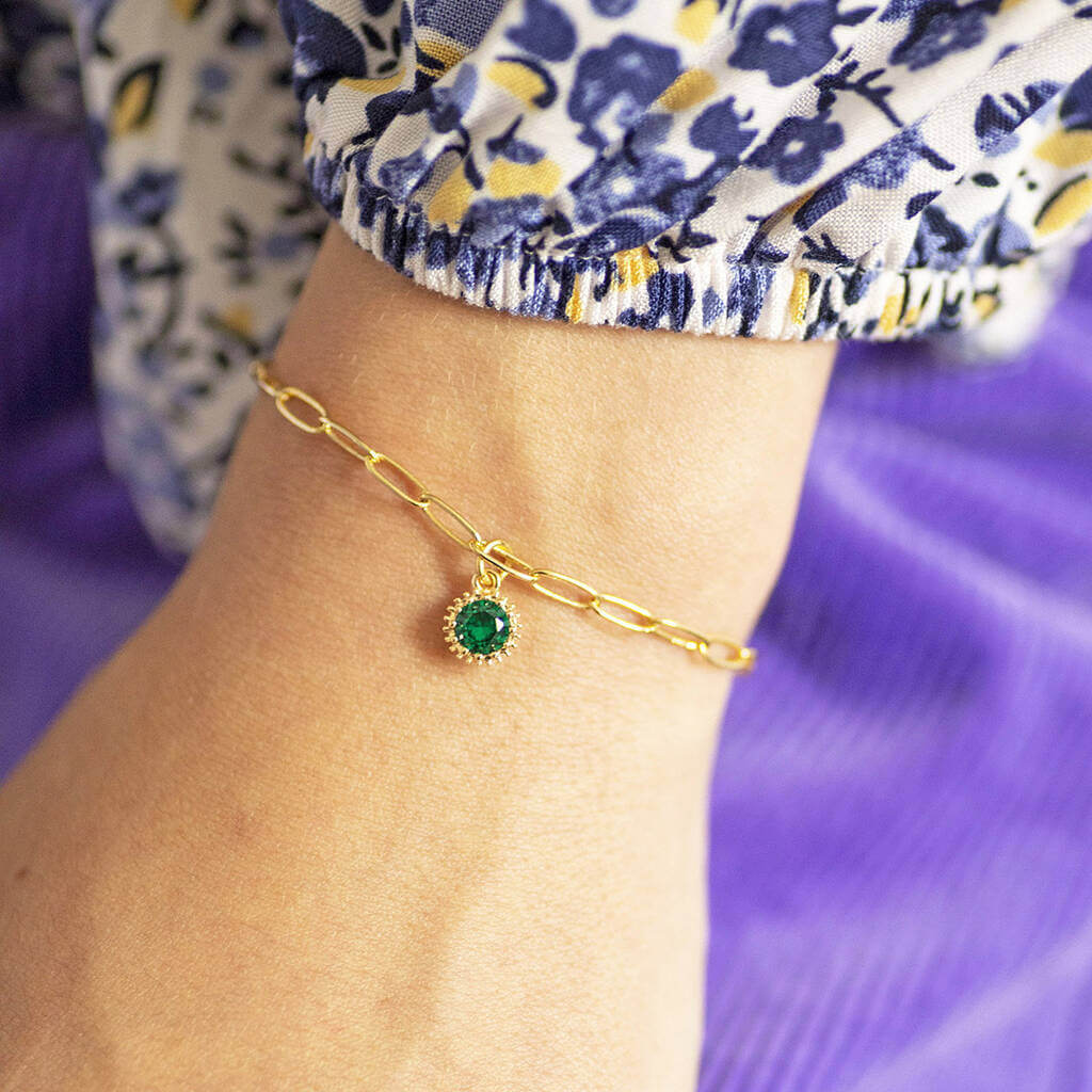 Joy by Corrine Smith Birthstone Armband Gold rund Kristall