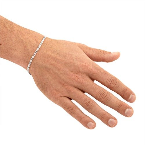JEWLIX Panzerarmbänder Armband Silber 3mm 21 cm