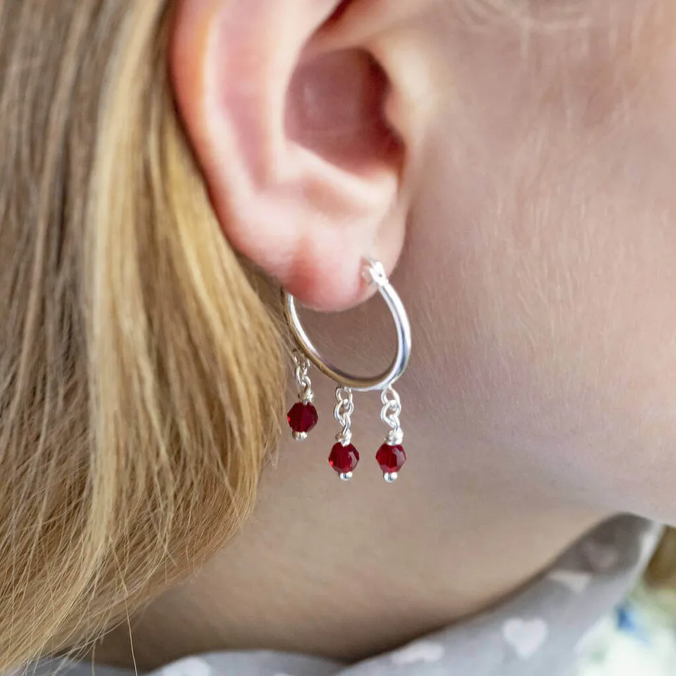 Joy by Corrine Smith Triple Birthstone Huggie Hoops Gold 2 cm