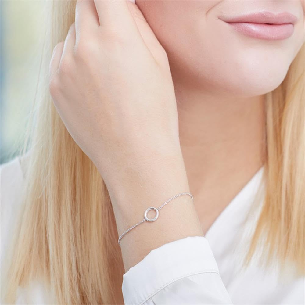 JEWLIX ID-Armbänder Kreis Sterlingsilber Armband Silber
