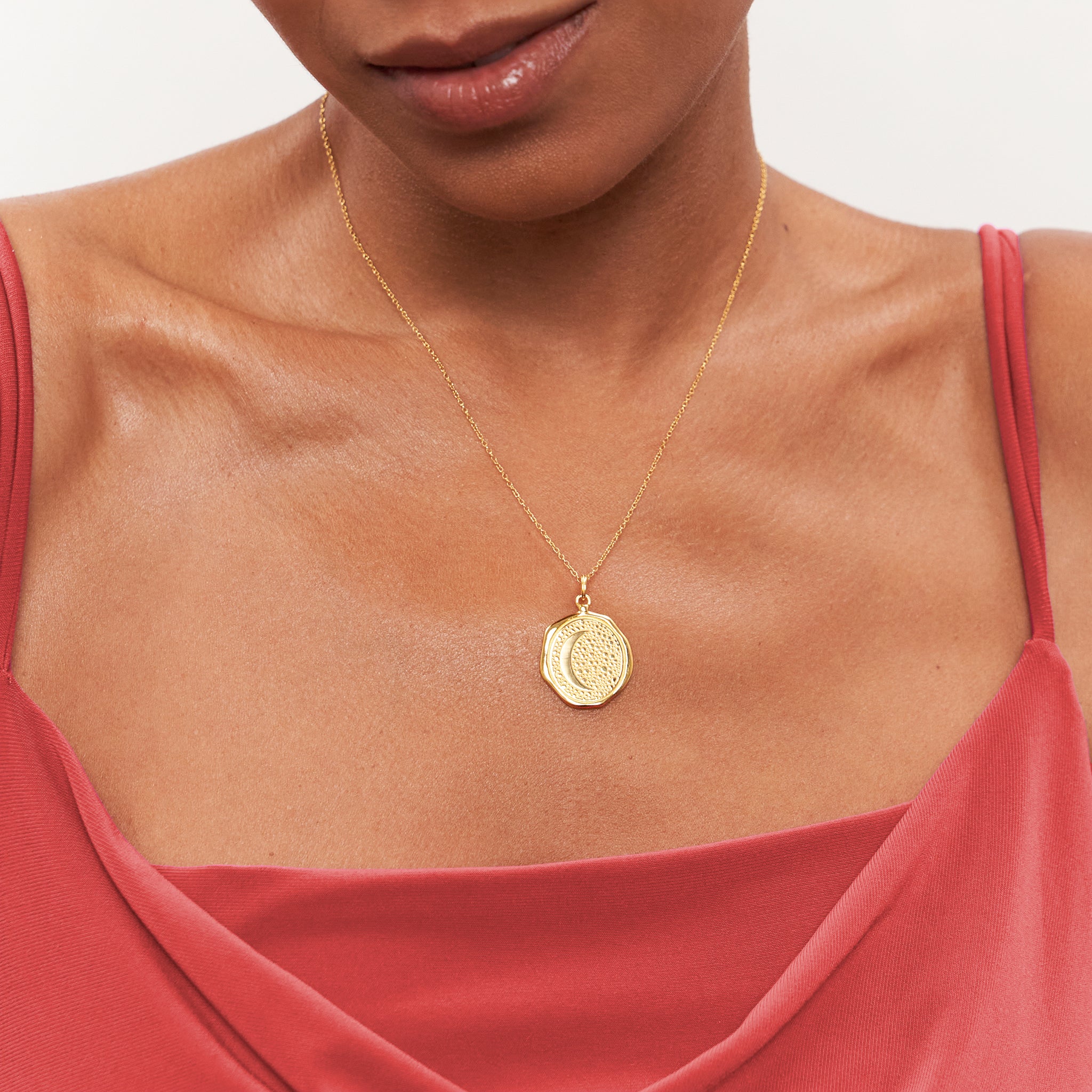 Stilnest Moon Large Seal Kette 585 Gold 14k 45cm
