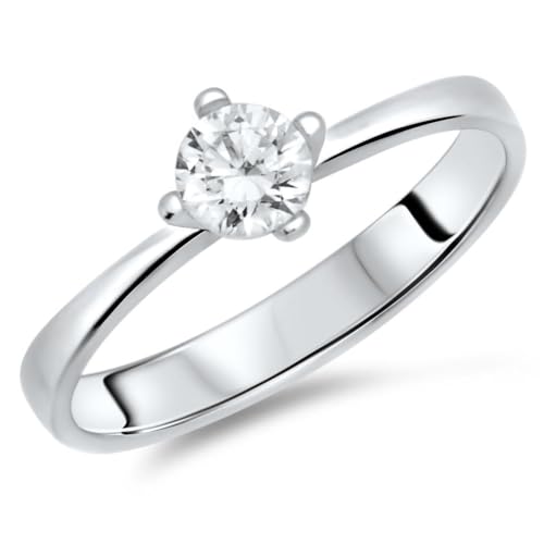 JEWLIX VR0008 Verlobungsring 925 Silber Zirkonia 4 mm
