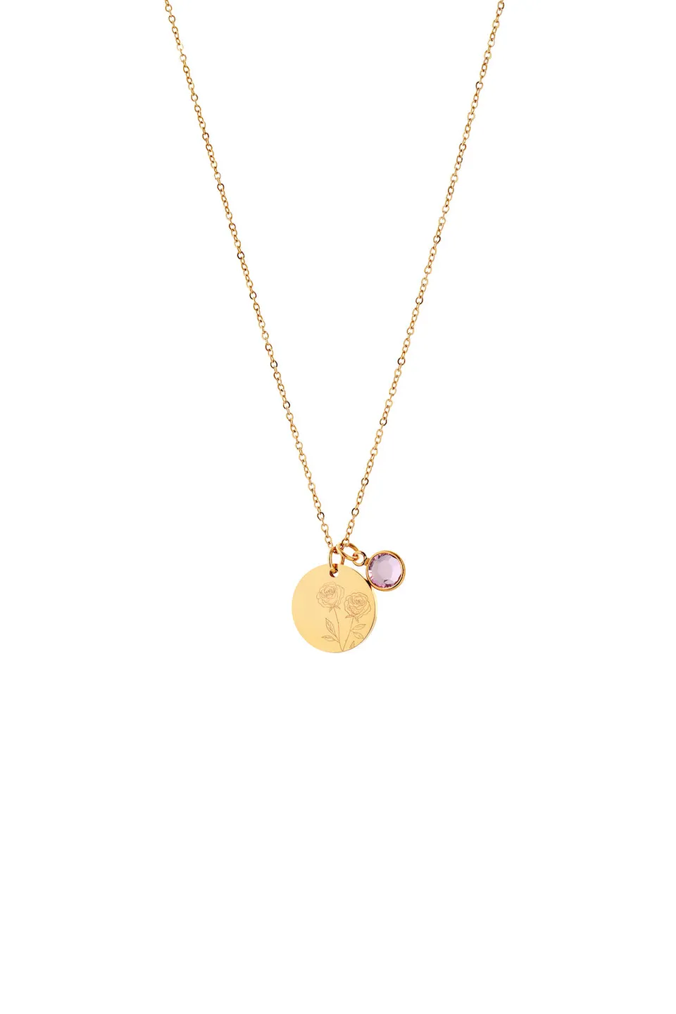 Joy June Halskette Rose Geburtsstein Gold Juni Blume