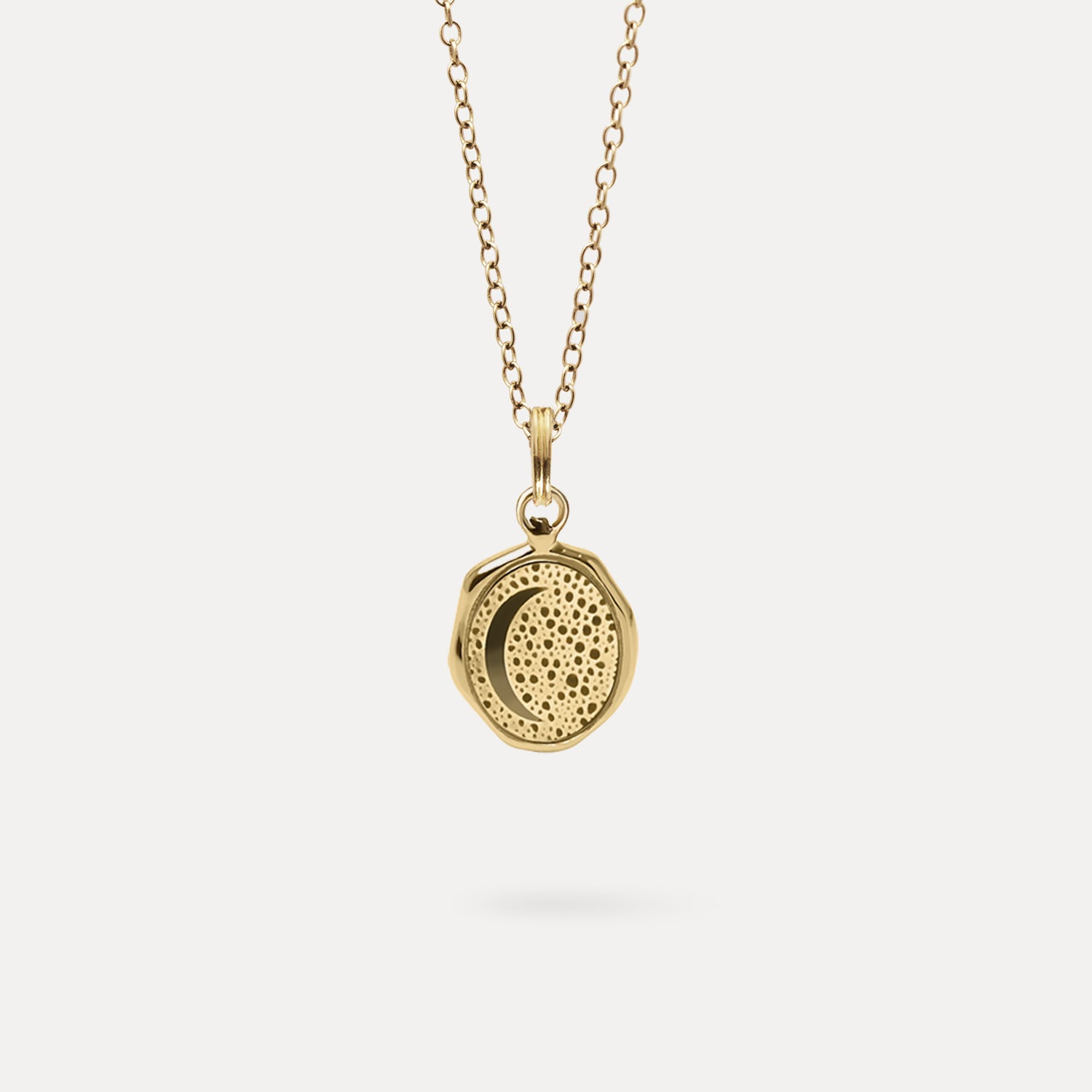 Stilnest Moon Seal Halskette 585 Gold 45cm Glücksbringer