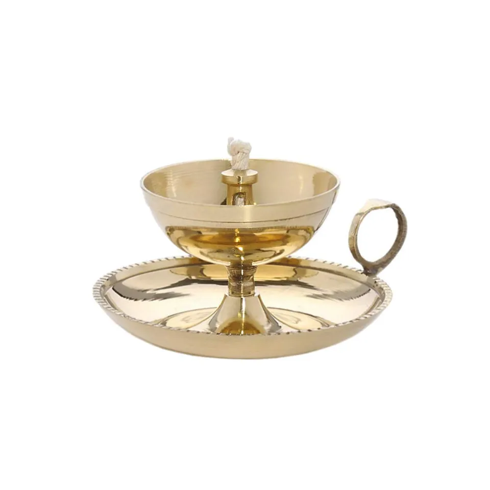 NKlaus Candle Holder Öllampe Messing Gold groß
