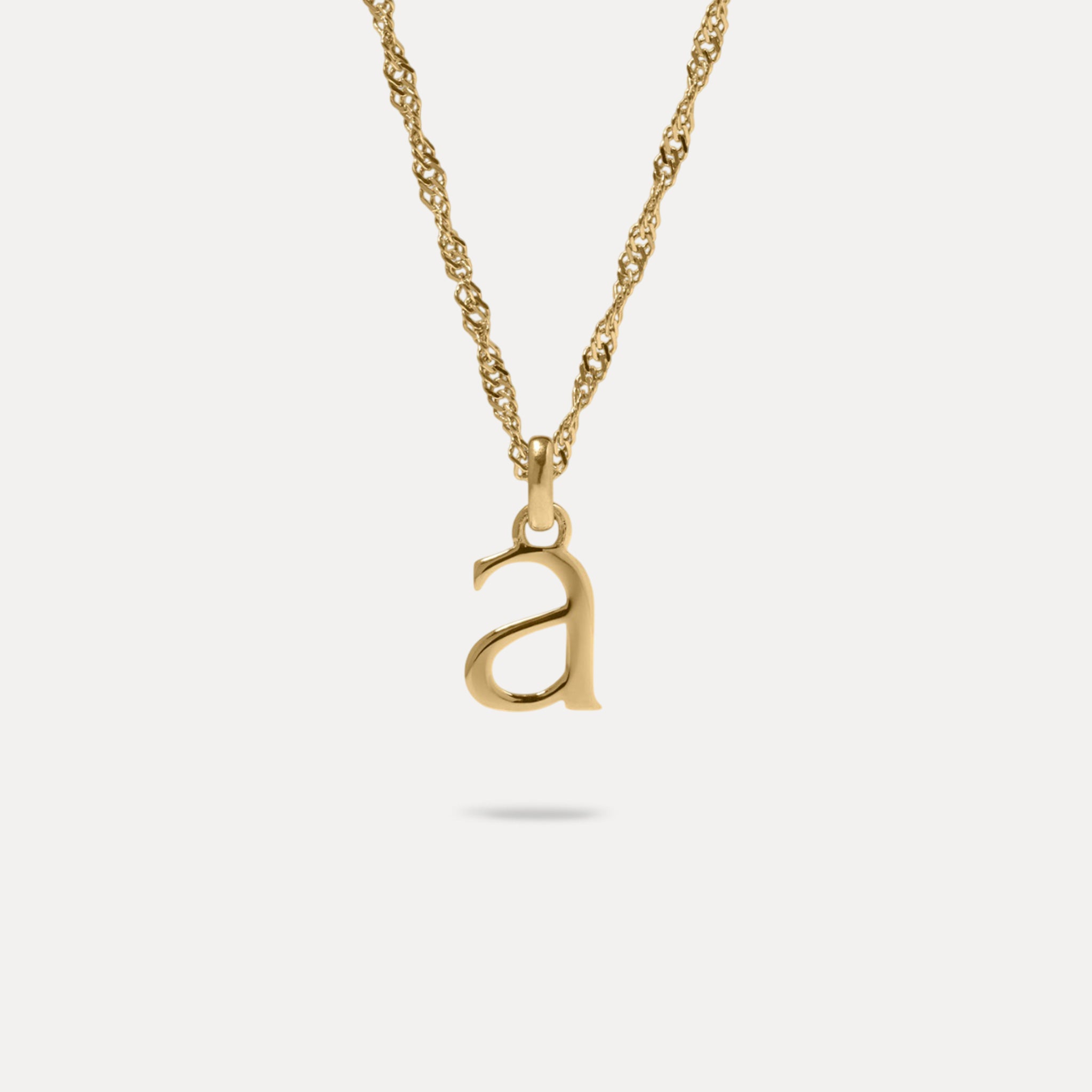 Stilnest Initial Singapore Kette 585 Gold Buchstabe M 45cm