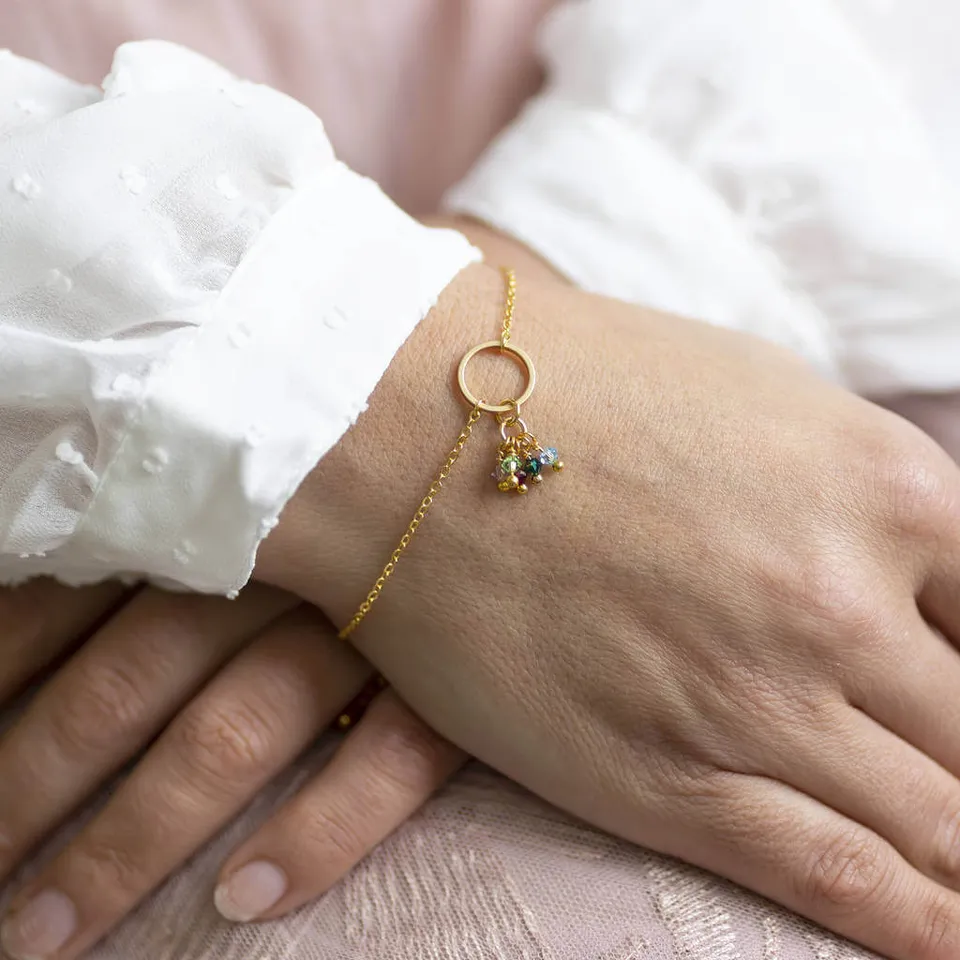Joy by Corrine Smith Circle of Life Family Birthstone Armband Gold